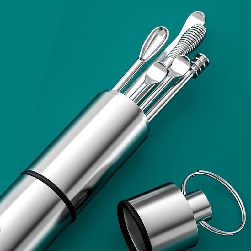 Stainless Steel Ear Pick Set with Keychain Case - Buy Online in UAE